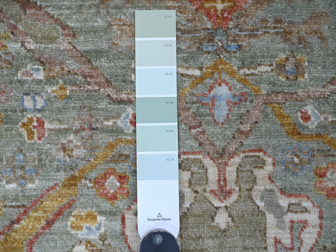 8'0" x 8'2" New Hand Knotted Green Wool Round Oriental Rug - MOA10221516