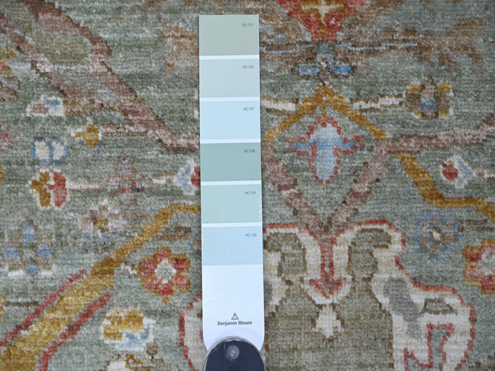 8'0" x 8'2" New Hand Knotted Green Wool Round Oriental Rug - MOA10221516