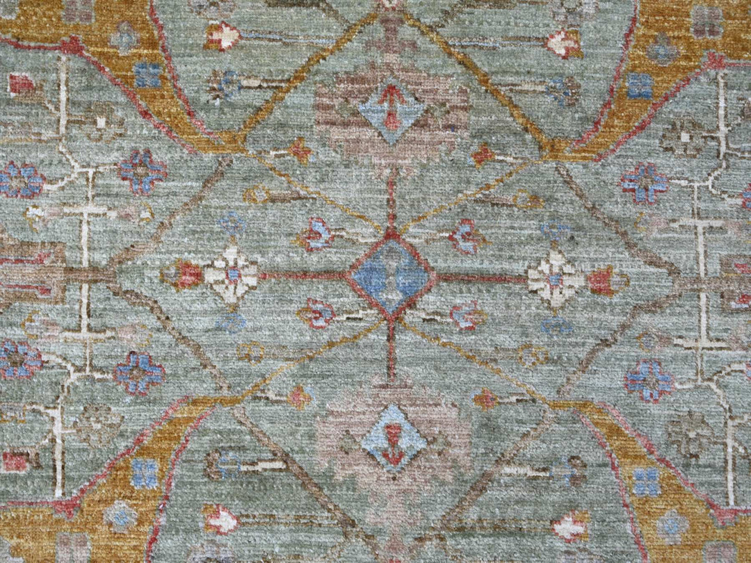 8'0" x 8'2" New Hand Knotted Green Wool Round Oriental Rug - MOA10221516