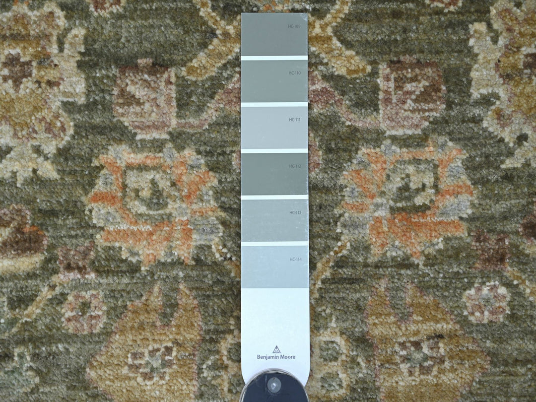 8'1" x 8'4" New Hand Knotted Green Wool Round Oriental Rug - MOA10221517