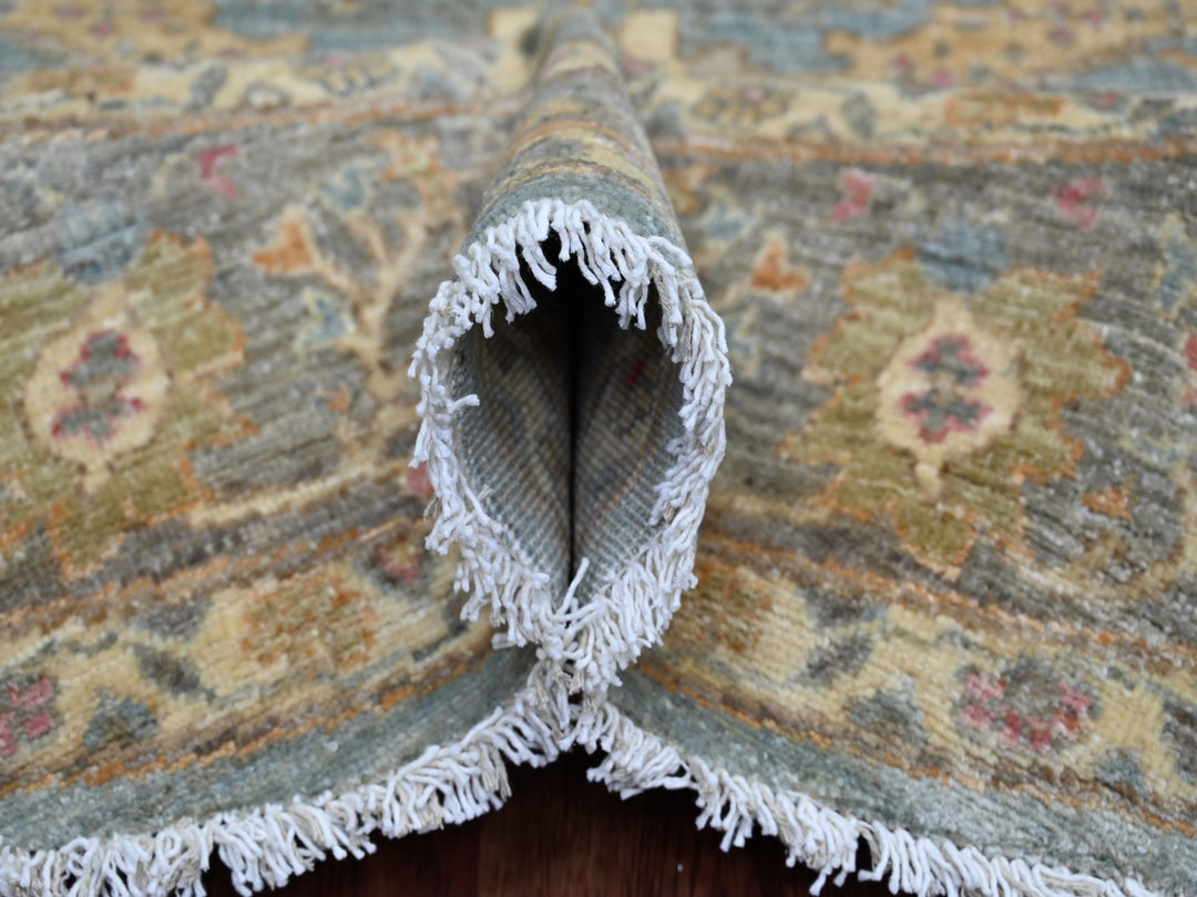 7'11" x 7'11" New Hand Knotted Blue Wool Round Oriental Rug - MOA10221518