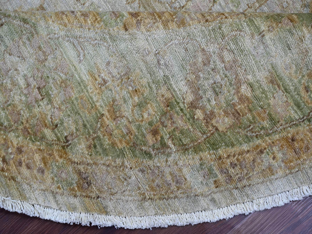 8'1" x 8'2" New Hand Knotted Grey Wool Round Oriental Rug - MOA10221519