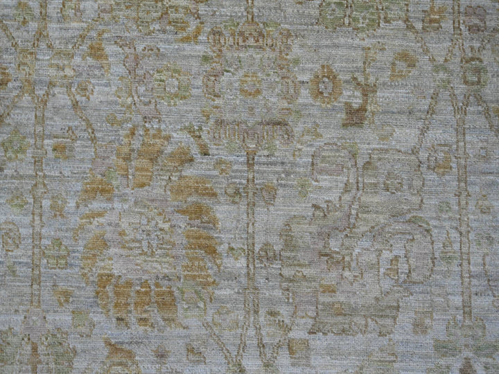 8'1" x 8'2" New Hand Knotted Grey Wool Round Oriental Rug - MOA10221519