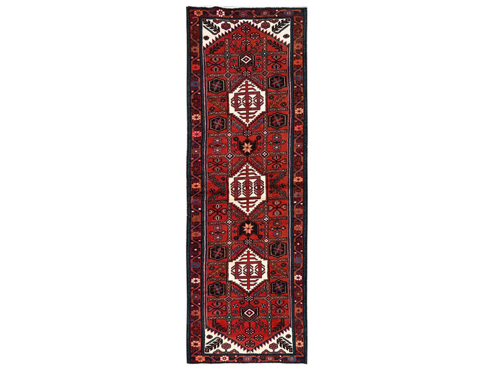 2'10" x 9'6" New Hand Knotted Red Wool Runner Oriental Rug - MOA1022151