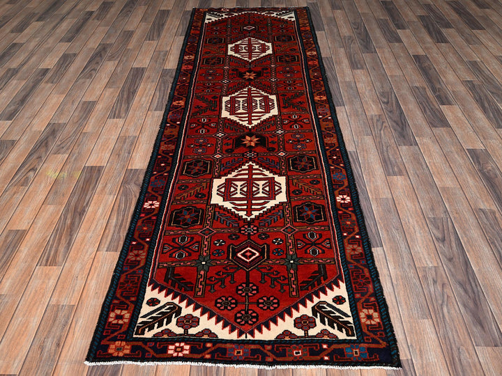 2'10" x 9'6" New Hand Knotted Red Wool Runner Oriental Rug - MOA1022151