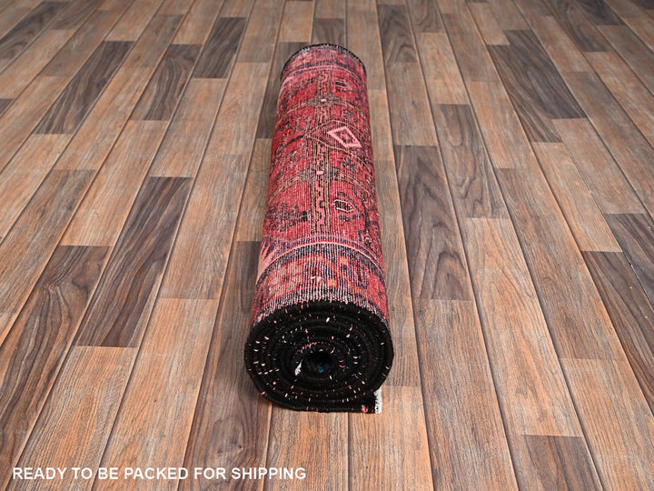 2'10" x 9'6" New Hand Knotted Red Wool Runner Oriental Rug - MOA1022151