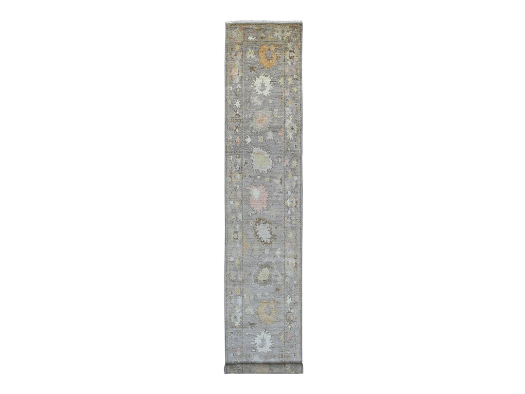 2'6" x 15'10" New Hand Knotted Brown Wool Runner Oriental Rug - MOA10221520