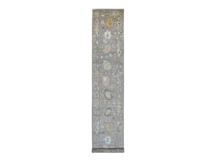 2'6" x 15'10" New Hand Knotted Brown Wool Runner Oriental Rug - MOA10221520