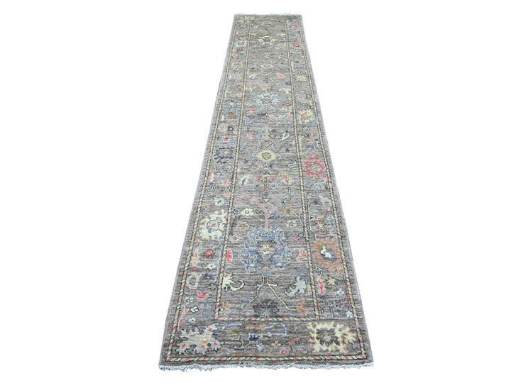 2'8" x 13'8" New Hand Knotted Brown Wool Runner Oriental Rug - MOA10221522