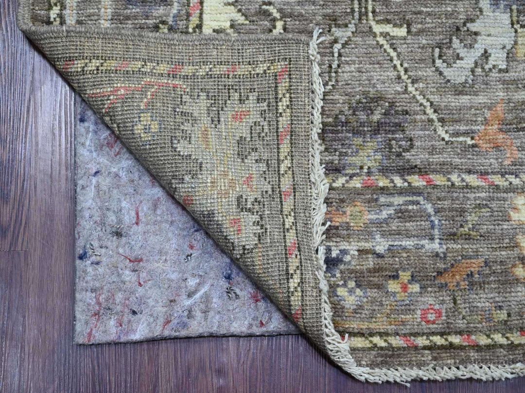 2'8" x 13'8" New Hand Knotted Brown Wool Runner Oriental Rug - MOA10221522