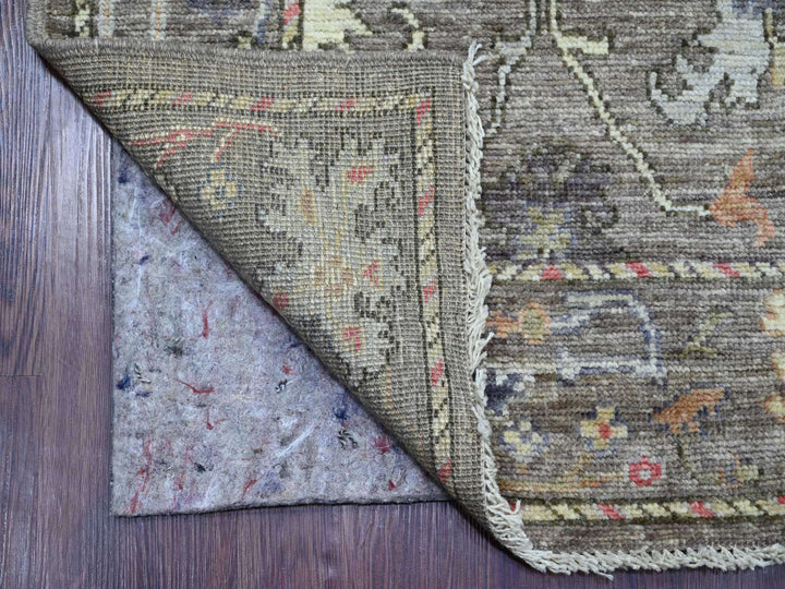2'8" x 13'8" New Hand Knotted Brown Wool Runner Oriental Rug - MOA10221522