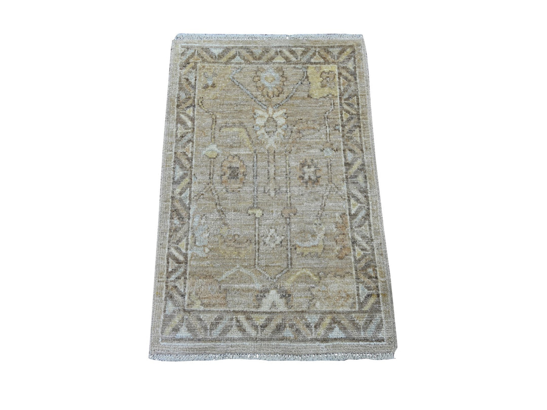 1'11" x 2'11" New Hand Knotted Brown Wool Rectangle Oriental Rug - MOA10221525