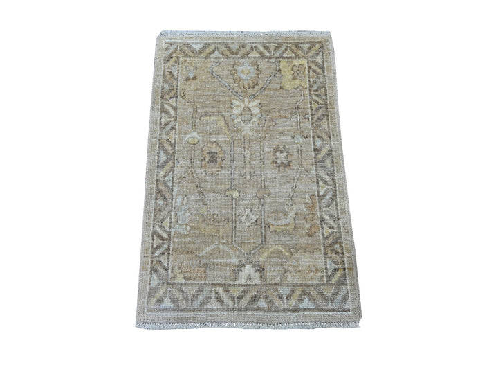 1'11" x 2'11" New Hand Knotted Brown Wool Rectangle Oriental Rug - MOA10221525
