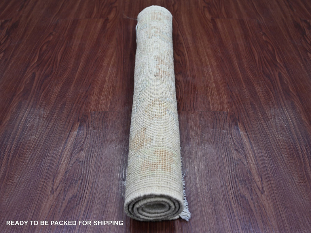 2'1" x 2'11" New Hand Knotted Grey Wool Rectangle Oriental Rug - MOA10221526