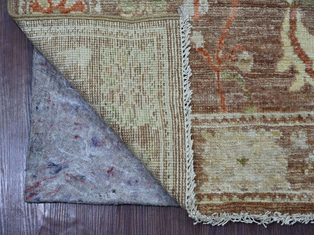 2'7" x 7'8" New Hand Knotted Brown Wool Runner Oriental Rug - MOA10221527