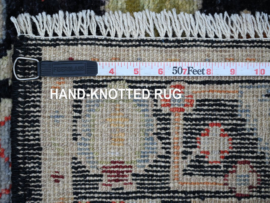2'9" x 8'1" New Hand Knotted Black Wool Runner Oriental Rug - MOA10221529