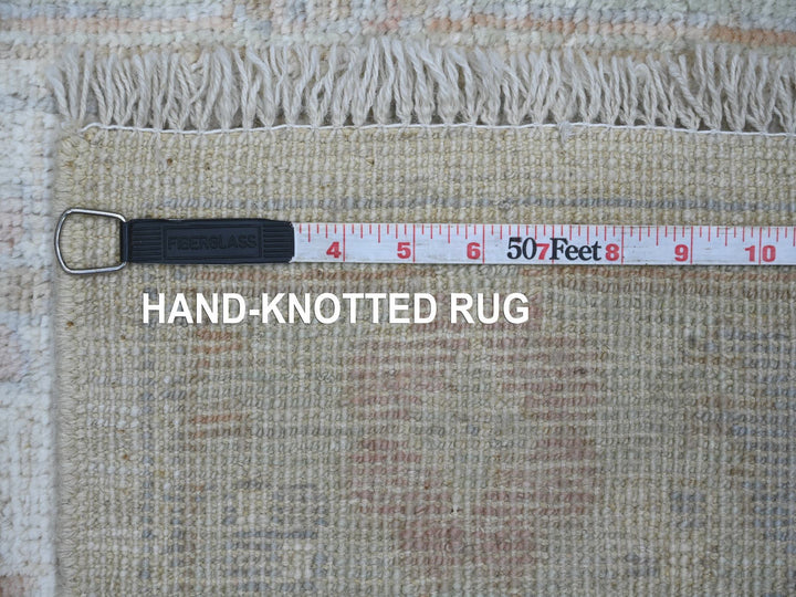 2'8" x 7'7" New Hand Knotted Ivory Wool Runner Oriental Rug - MOA10221530