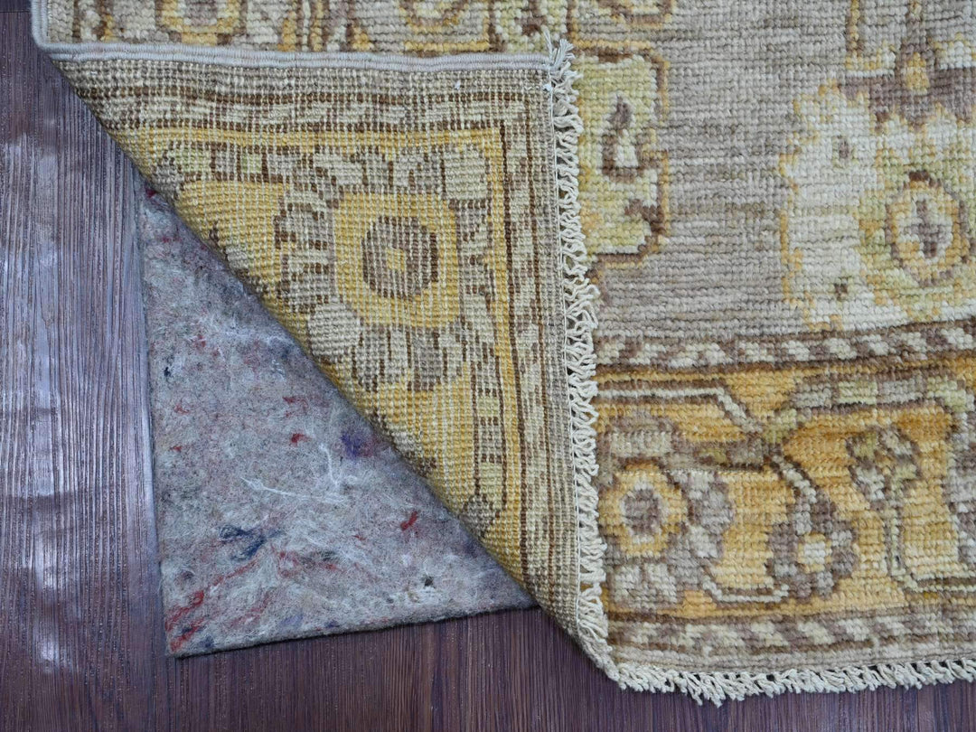 2'9" x 9'7" New Hand Knotted Grey Wool Runner Oriental Rug - MOA10221531