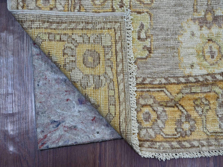 2'9" x 9'7" New Hand Knotted Grey Wool Runner Oriental Rug - MOA10221531