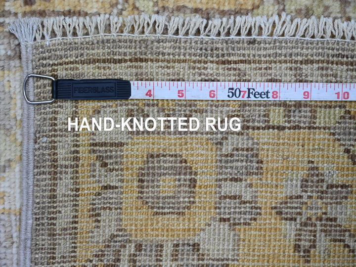 2'9" x 9'7" New Hand Knotted Grey Wool Runner Oriental Rug - MOA10221531
