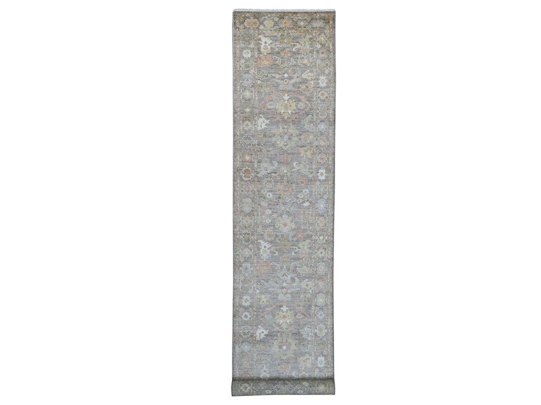 3'0" x 19'4" New Hand Knotted Brown Wool Runner Oriental Rug - MOA10221532