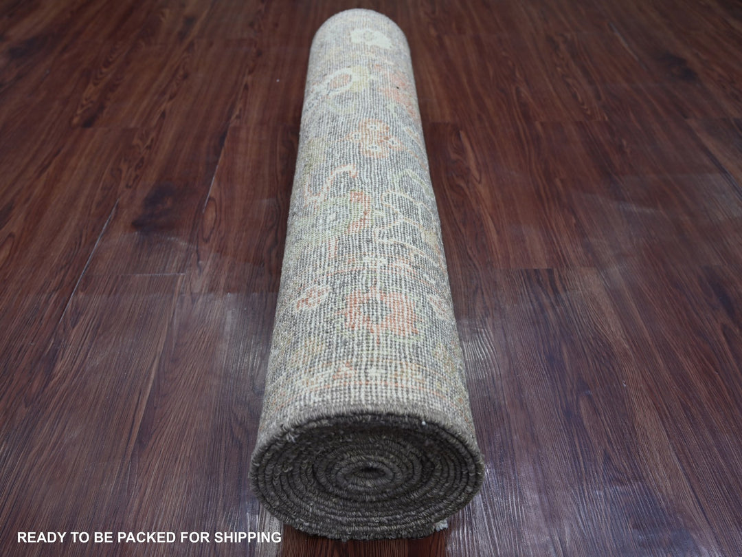 3'0" x 19'4" New Hand Knotted Brown Wool Runner Oriental Rug - MOA10221532