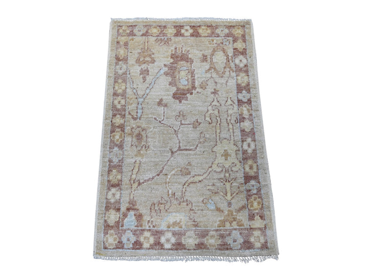2'0" x 3'0" New Hand Knotted Brown Wool Rectangle Oriental Rug - MOA10221533