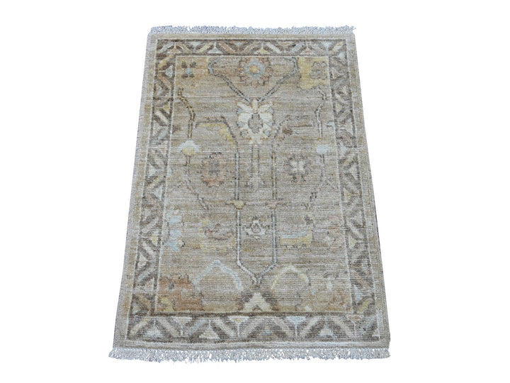 2'0" x 3'0" New Hand Knotted Brown Wool Rectangle Oriental Rug - MOA10221534