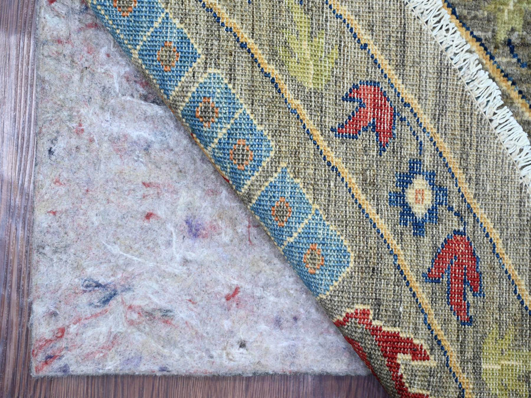 9'10" x 10'0" New Hand Knotted Grey Wool Round Oriental Rug - MOA10221535