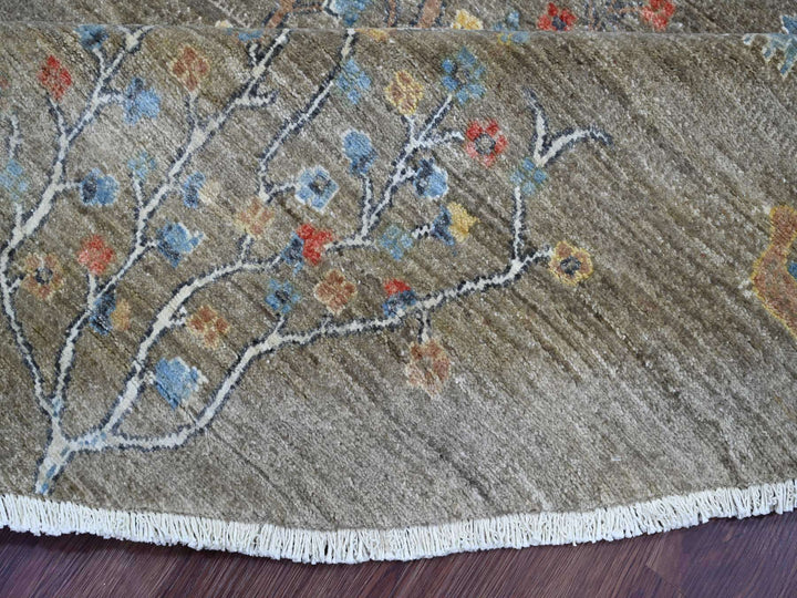 10'0" x 10'2" New Hand Knotted Grey Wool Round Oriental Rug - MOA10221536