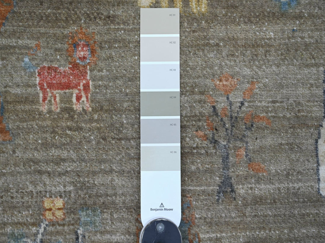 10'0" x 10'2" New Hand Knotted Grey Wool Round Oriental Rug - MOA10221536