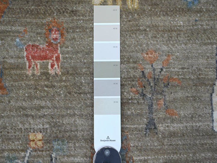 10'0" x 10'2" New Hand Knotted Grey Wool Round Oriental Rug - MOA10221536