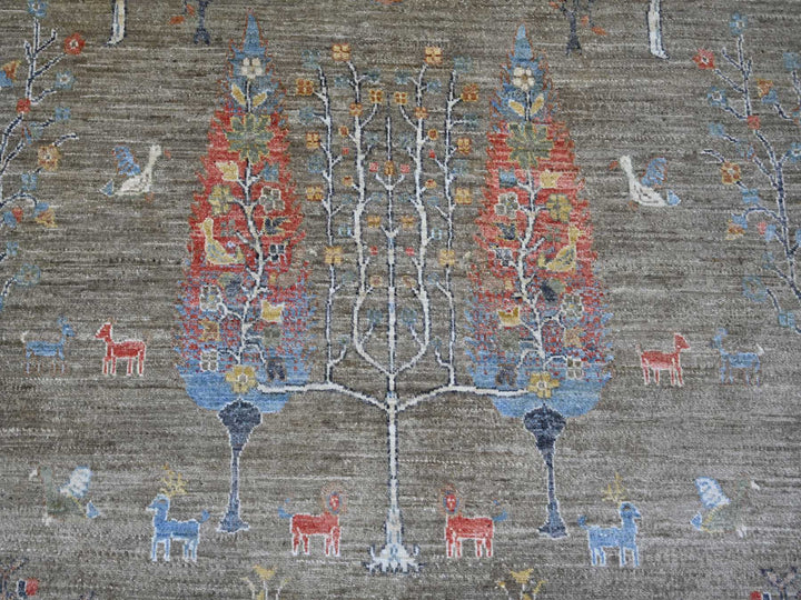 10'0" x 10'2" New Hand Knotted Grey Wool Round Oriental Rug - MOA10221536