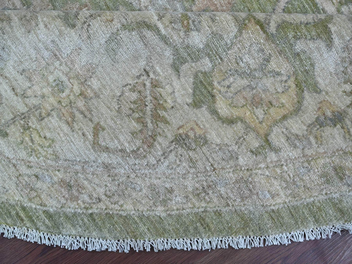 9'8" x 9'10" New Hand Knotted Green Wool Round Oriental Rug - MOA10221537