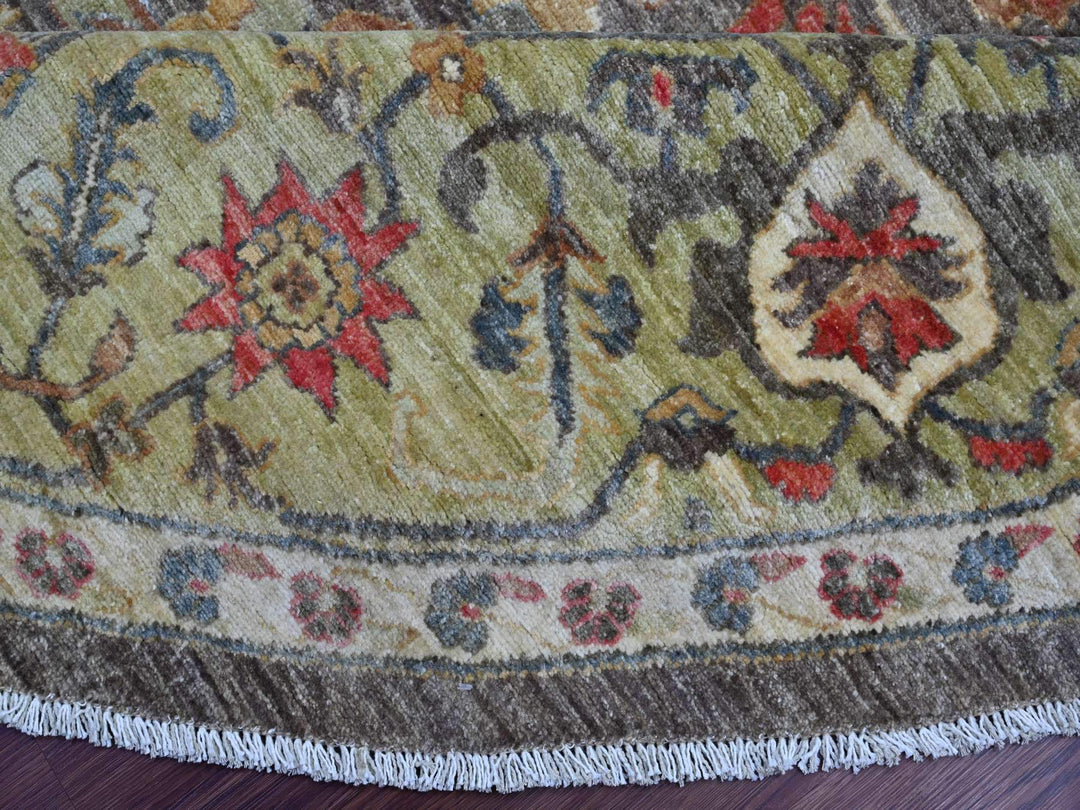 9'11" x 9'11" New Hand Knotted Grey Wool Round Oriental Rug - MOA10221538