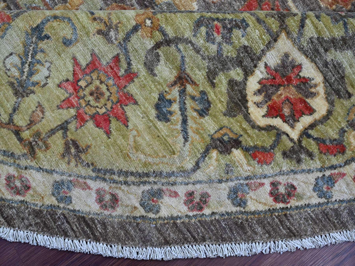 9'11" x 9'11" New Hand Knotted Grey Wool Round Oriental Rug - MOA10221538