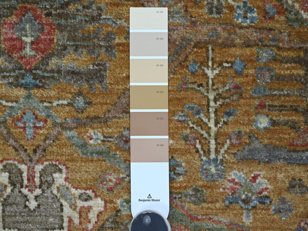 6'0" x 6'2" New Hand Knotted Brown Wool Round Oriental Rug - MOA10221540