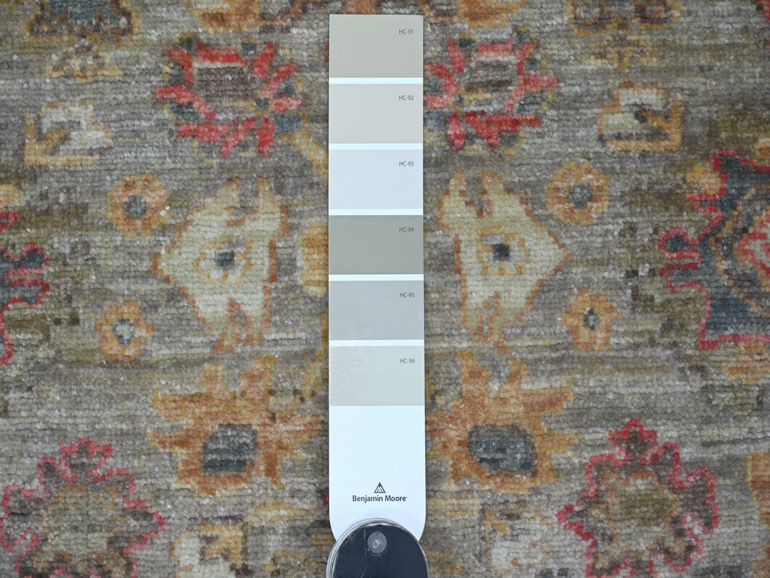 6'0" x 6'1" New Hand Knotted Grey Wool Round Oriental Rug - MOA10221541