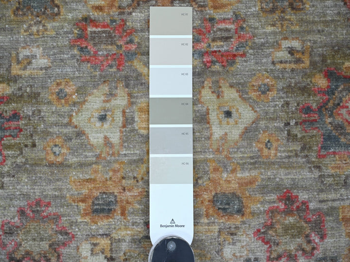 6'0" x 6'1" New Hand Knotted Grey Wool Round Oriental Rug - MOA10221541