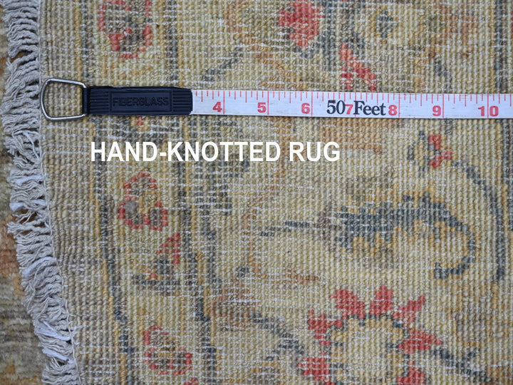 6'0" x 6'1" New Hand Knotted Grey Wool Round Oriental Rug - MOA10221541