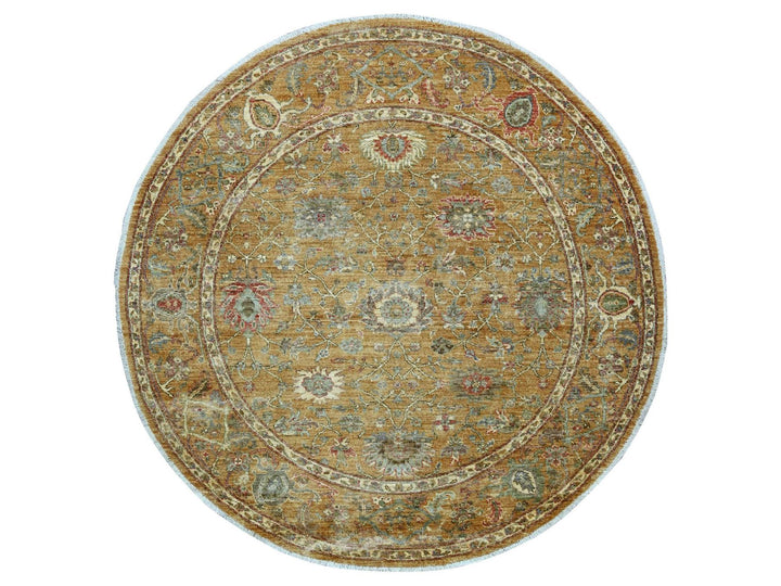 6'0" x 6'1" New Hand Knotted Brown Wool Round Oriental Rug - MOA10221542