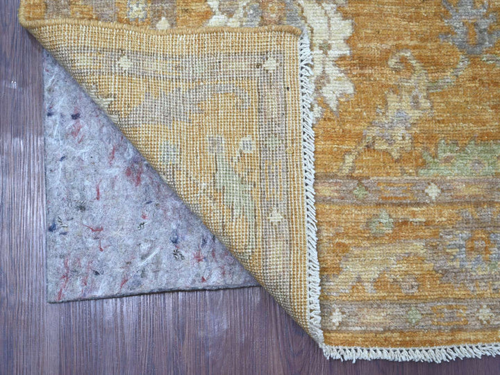4'1" x 10'1" New Hand Knotted Brown Wool Runner Oriental Rug - MOA10221543