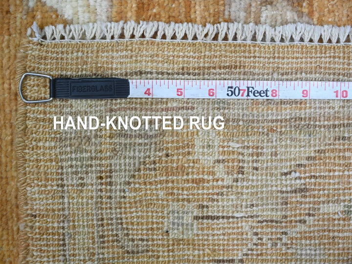 4'1" x 10'1" New Hand Knotted Brown Wool Runner Oriental Rug - MOA10221543