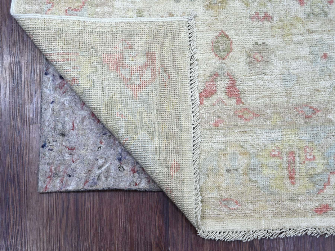 4'0" x 6'3" New Hand Knotted Ivory Wool Rectangle Oriental Rug - MOA10221544