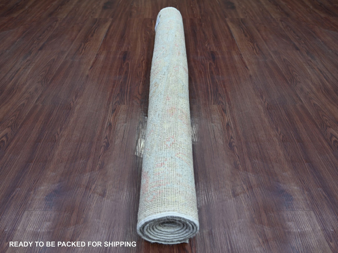 4'0" x 6'3" New Hand Knotted Ivory Wool Rectangle Oriental Rug - MOA10221544