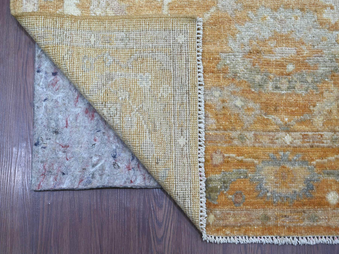 4'0" x 19'8" New Hand Knotted Brown Wool Runner Oriental Rug - MOA10221545