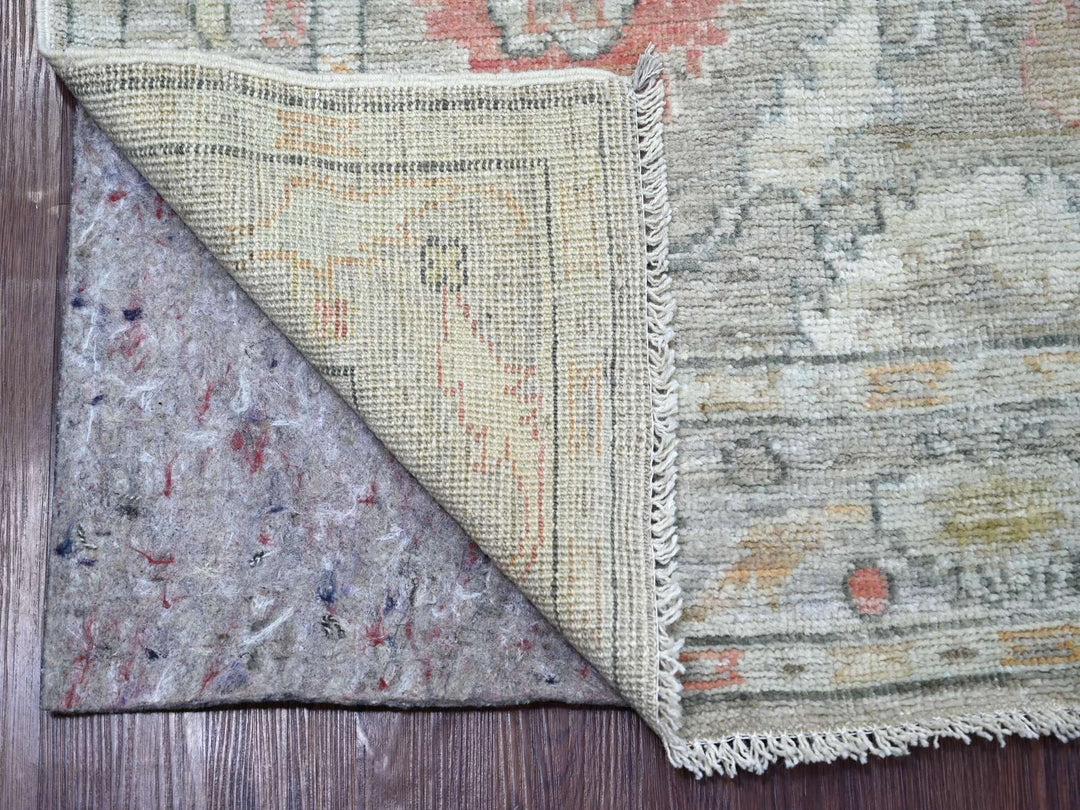 4'0" x 9'8" New Hand Knotted Grey Wool Runner Oriental Rug - MOA10221546