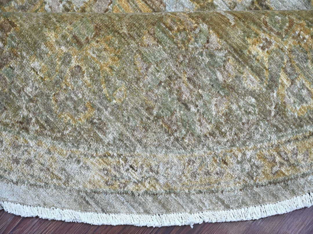 8'1" x 8'4" New Hand Knotted Grey Wool Round Oriental Rug - MOA10221548