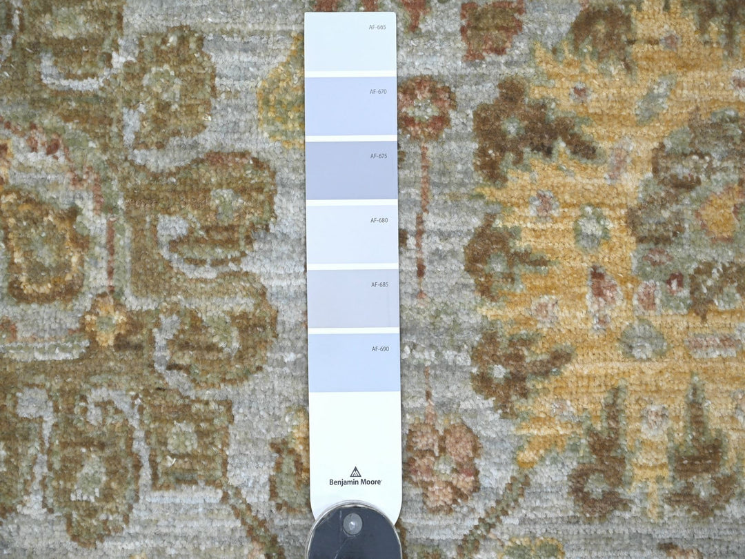 8'1" x 8'4" New Hand Knotted Grey Wool Round Oriental Rug - MOA10221548