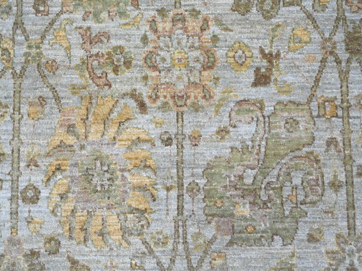 8'1" x 8'4" New Hand Knotted Grey Wool Round Oriental Rug - MOA10221548